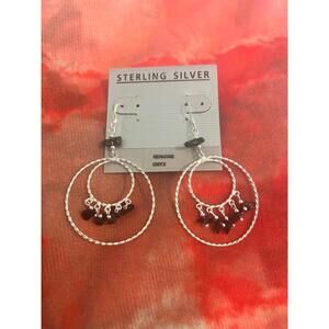 C29 sterling silver earrings onyx